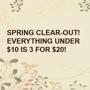 ALL ITEMS UNDER $10 ARE 3 FOR $20!